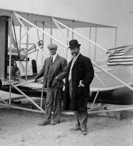 1909: Wilbur Wright & their PR manager, William J. Hammer.